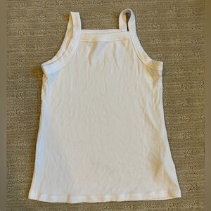 Basic white ribbed tank